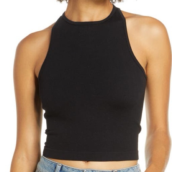 🖤 NWT Free People Intimately Black Ribbed Racerback Tank 🖤 - Picture 3 of 8